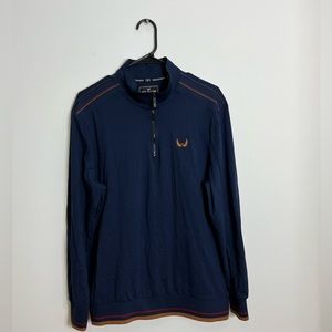Nick Danger Crested Pullover 1/4 Zip‎ Sweater Sz L